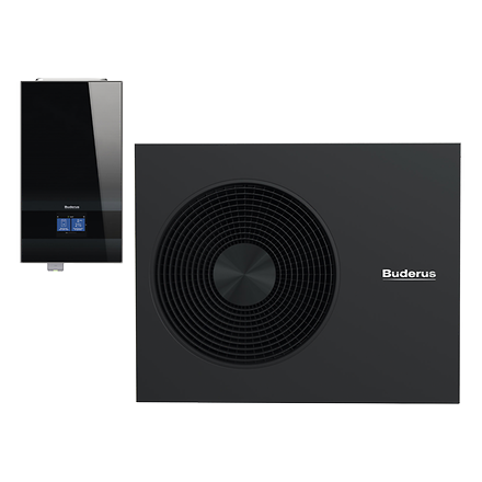 Offizielles Produktmotiv der Buderus Logatherm WLW186i MBE+ AR mit Inneneinheit