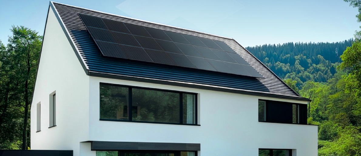 Einfamilienhaus mit Full-Black-Photovoltaikanlage von Sol-Tech Industrie